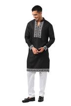 DORI EMBROIDERED SILK KURTA PAJAMA SET FOR MEN'S