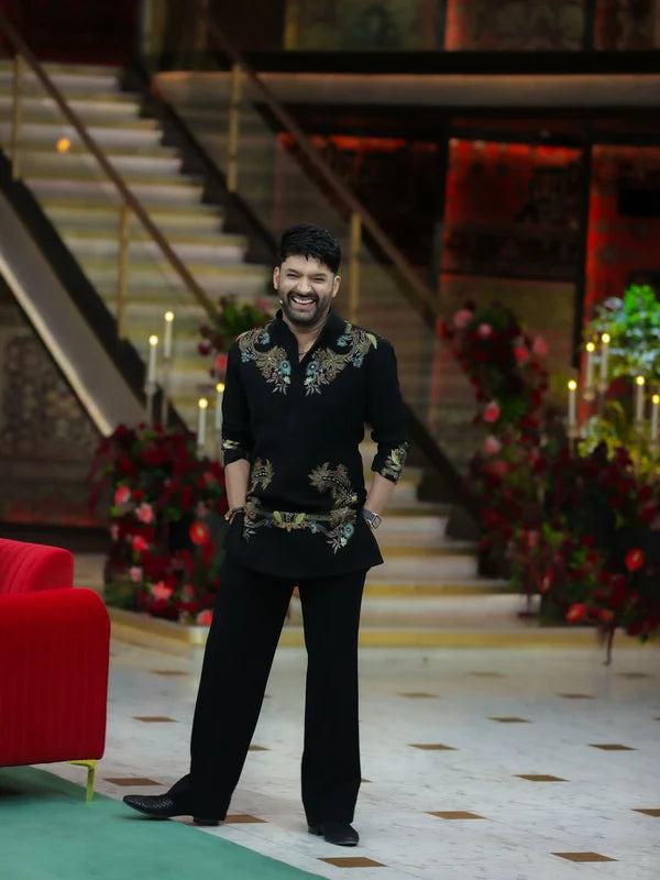 Designer Black Kurta with Pajama
