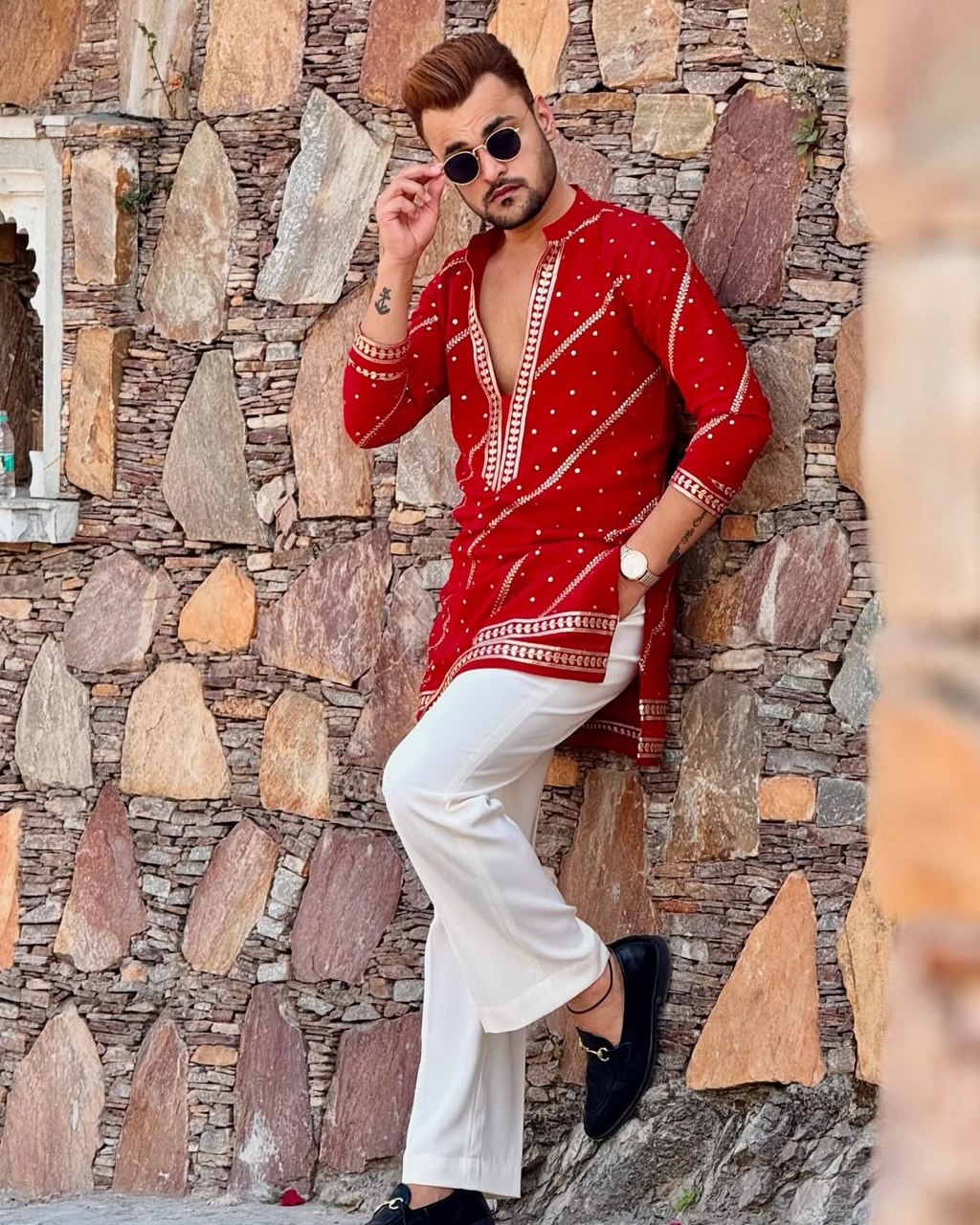 Premium red wedding kurta pajama set