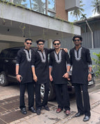Black Cotton Embroidered Kurta PAJAMA