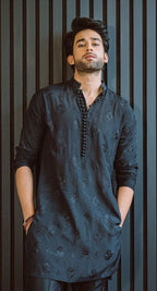 Celebrity Designer Embroidered Work Men's Kurta with Pajama