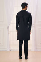 BLACK NECK BIRDS EMBROIDERED WORK MEN’S KURTA WITH PAJAMA
