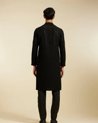 JET BLACK CHIKANKARI EMBROIDERED KURTA PAJAMA SET
