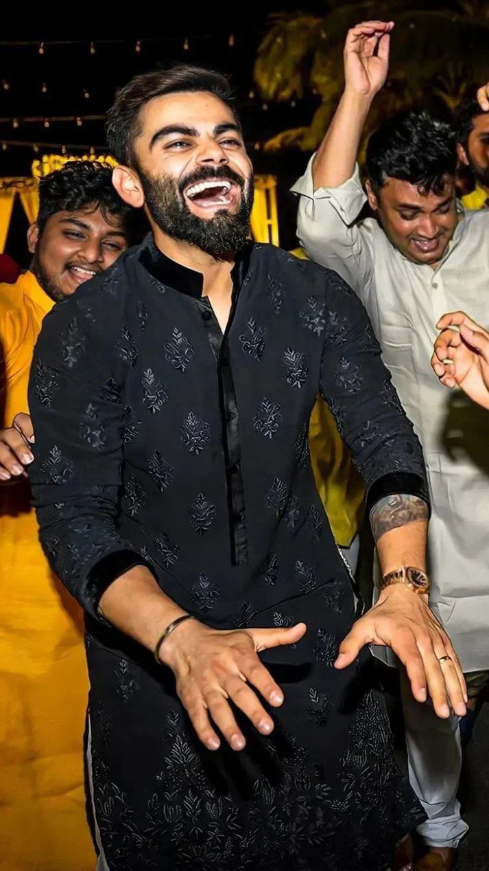 VK Embroidered Men's Kurta with Pajama