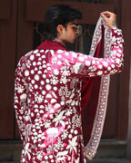 WINE KURTA WITH PANT WITH DUPATTA
