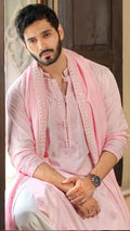 PINK COTTON BLEND KURTA ,PAJAMA WITH DUPATTA SET