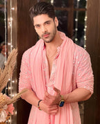 PINK MIRROR MEN'S DESIGENER KURTA WITH PAJAMA WITH DUPATTA